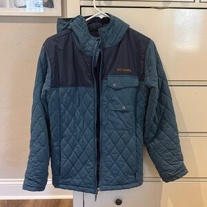 Columbia Two-Tone Quilted Jacket in Blue and Navy size L